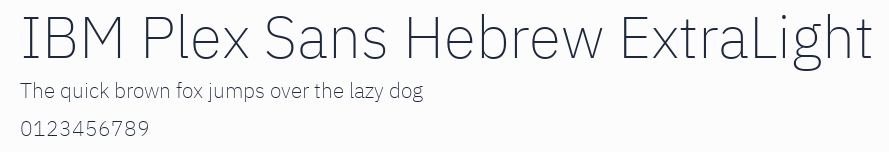 IBM Plex Sans Hebrew ExtraLight預覽圖