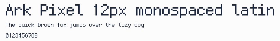 Ark Pixel 12px monospaced latin預覽圖