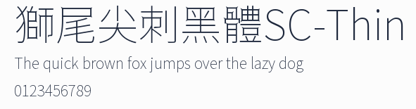 獅尾尖刺黑體SC-Thin預覽圖