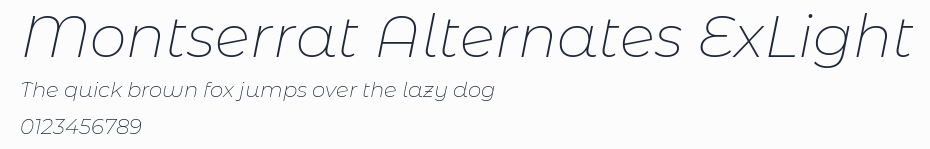 Montserrat Alternates ExLight預覽圖