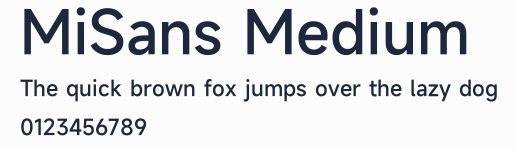 MiSans Medium預覽圖