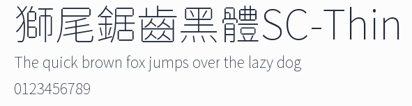 獅尾鋸齒黑體SC-Thin預覽圖