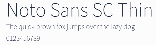 Noto Sans SC Thin