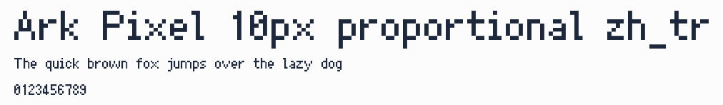 Ark Pixel 10px proportional zh_tr預覽圖