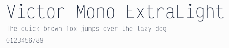 Victor Mono ExtraLight預覽圖