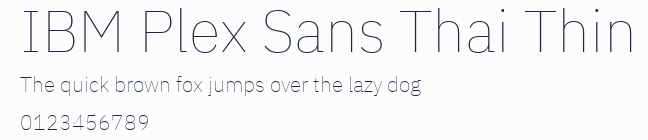 IBM Plex Sans Thai Thin預覽圖