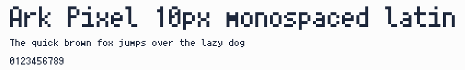 Ark Pixel 10px monospaced latin預覽圖