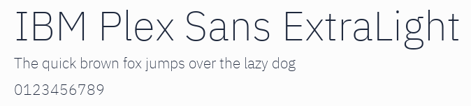 IBM Plex Sans ExtraLight預覽圖