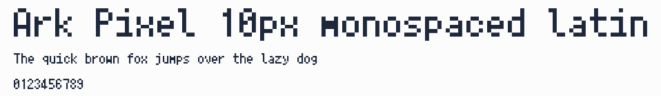 Ark Pixel 10px monospaced latin預覽圖