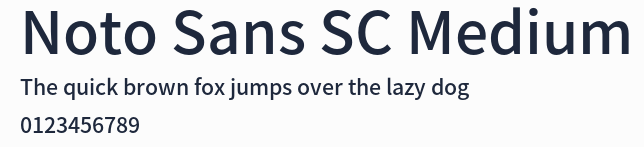 Noto Sans SC Medium預覽圖