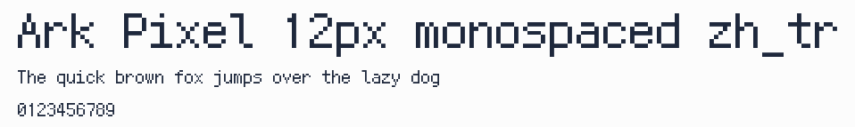 Ark Pixel 12px monospaced zh_tr預覽圖