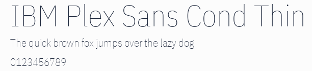 IBM Plex Sans Cond Thin預覽圖