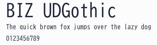 BIZ UDGothic預覽圖