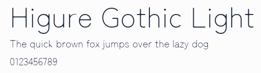 Higure Gothic Light預覽圖