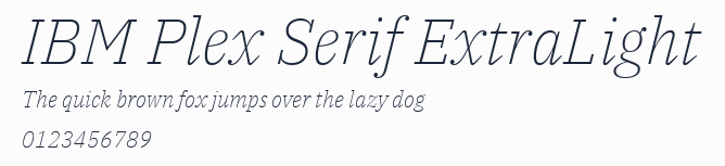 IBM Plex Serif ExtraLight預覽圖
