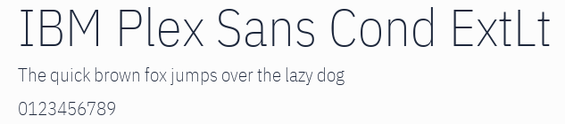 IBM Plex Sans Cond ExtLt預覽圖