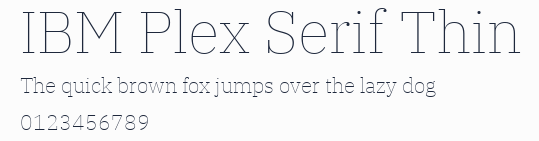 IBM Plex Serif Thin預覽圖