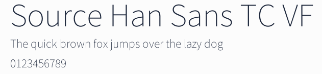 Source Han Sans TC VF