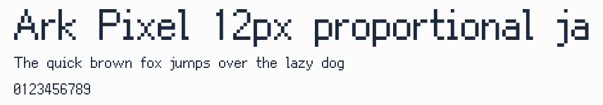 Ark Pixel 12px proportional ja預覽圖