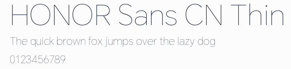 HONOR Sans CN Thin預覽圖