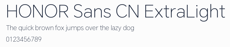 HONOR Sans CN ExtraLight預覽圖