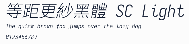 等距更紗黑體 SC Light預覽圖
