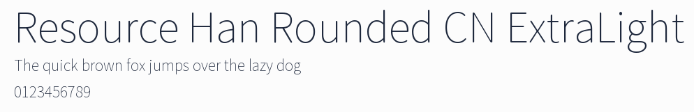 Resource Han Rounded CN ExtraLight預覽圖