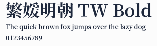 繁媛明朝 TW Bold