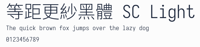 等距更紗黑體 SC Light預覽圖