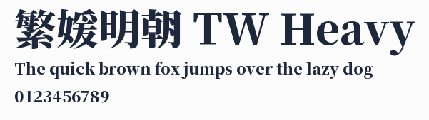 繁媛明朝 TW Heavy