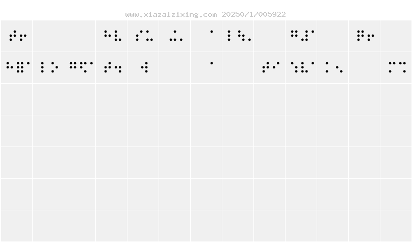 Alibaba Health Font2.0Braille D字符映射圖