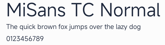 MiSans TC Normal預覽圖