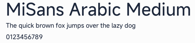 MiSans Arabic Medium預覽圖