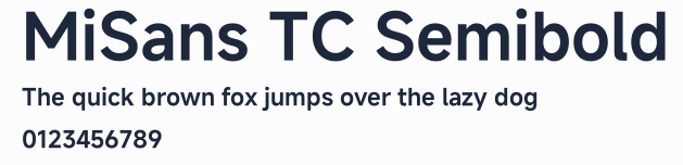 MiSans TC Semibold預覽圖