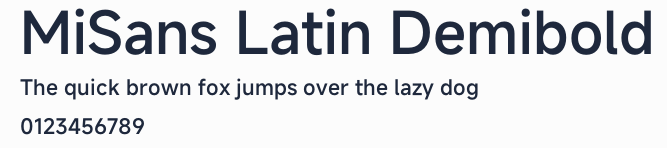 MiSans Latin Demibold預覽圖