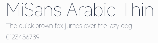 MiSans Arabic Thin預覽圖