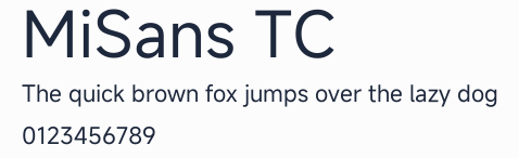 MiSans TC預覽圖