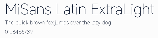MiSans Latin ExtraLight預覽圖