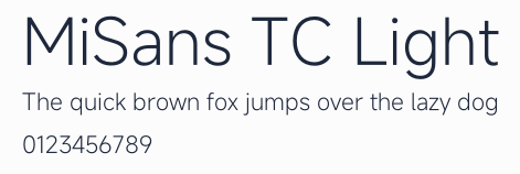 MiSans TC Light預覽圖