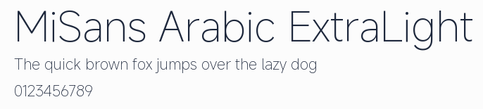 MiSans Arabic ExtraLight預覽圖