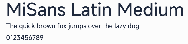 MiSans Latin Medium預覽圖