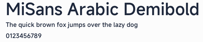 MiSans Arabic Demibold預覽圖