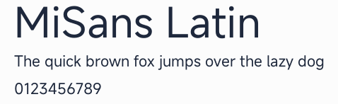 MiSans Latin預覽圖