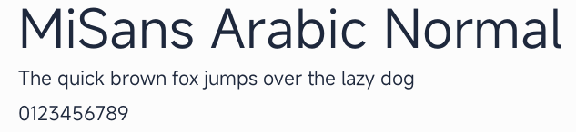 MiSans Arabic Normal預覽圖