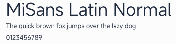 MiSans Latin Normal預覽圖