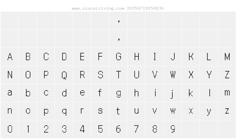 Galmuri11 Condensed字符映射圖