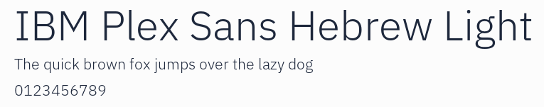 IBM Plex Sans Hebrew Light預覽圖