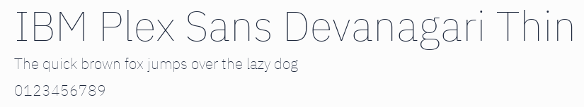 IBM Plex Sans Devanagari Thin預覽圖