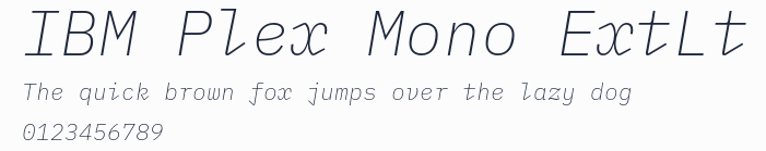 IBM Plex Mono ExtLt預覽圖