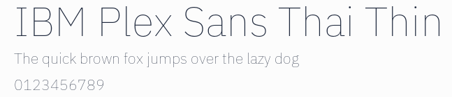 IBM Plex Sans Thai Thin預覽圖